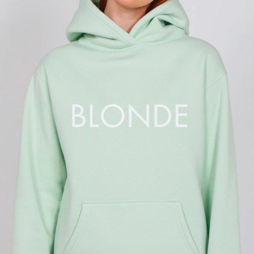 SOLD M/L mint green blonde hoodie from brunette the label